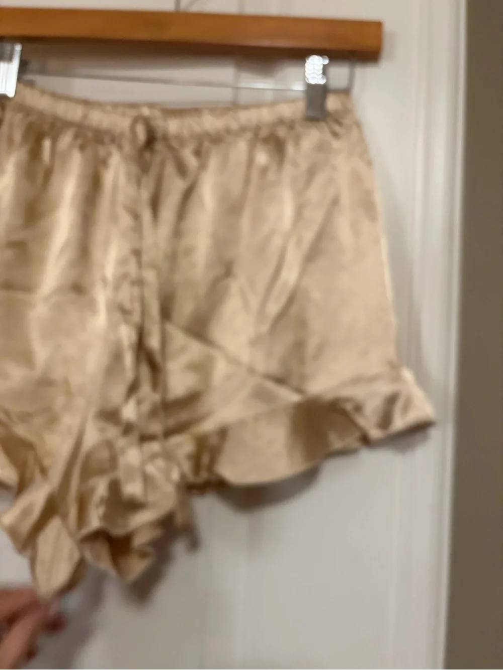 🎀Silky Feminine Champagne Short-Sleeve & Ruffle Shorts Pajama Set🎀